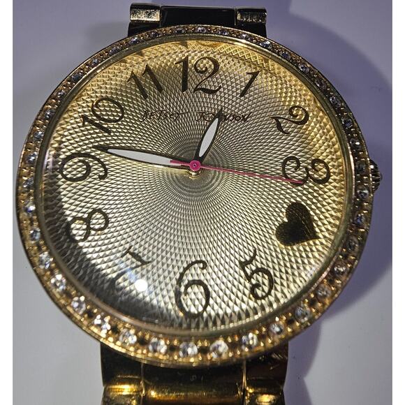 Betsey Johnson Women's Rose Gold-Tone Crystal Accent Bracelet Watch BJ00236-03 - Picture 1 of 11